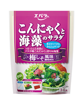 こんにゃくと海藻のサラダ ノンオイル 梅しそ風味