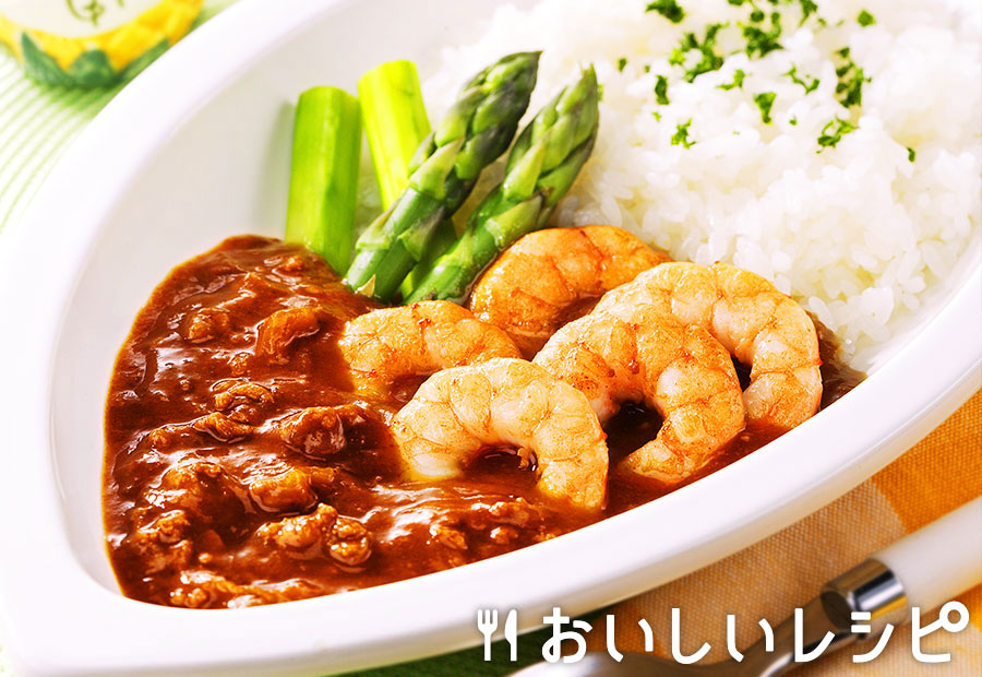 エビとアスパラのトロピカルカレー