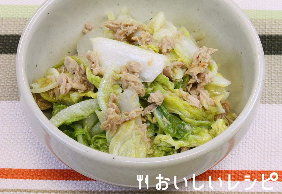 白菜漬けとツナのさっと煮