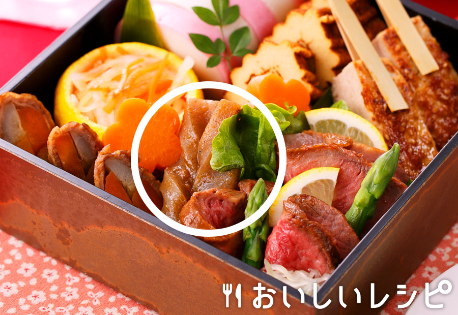 焼肉おせち(黄金こんにゃくきんぴら)