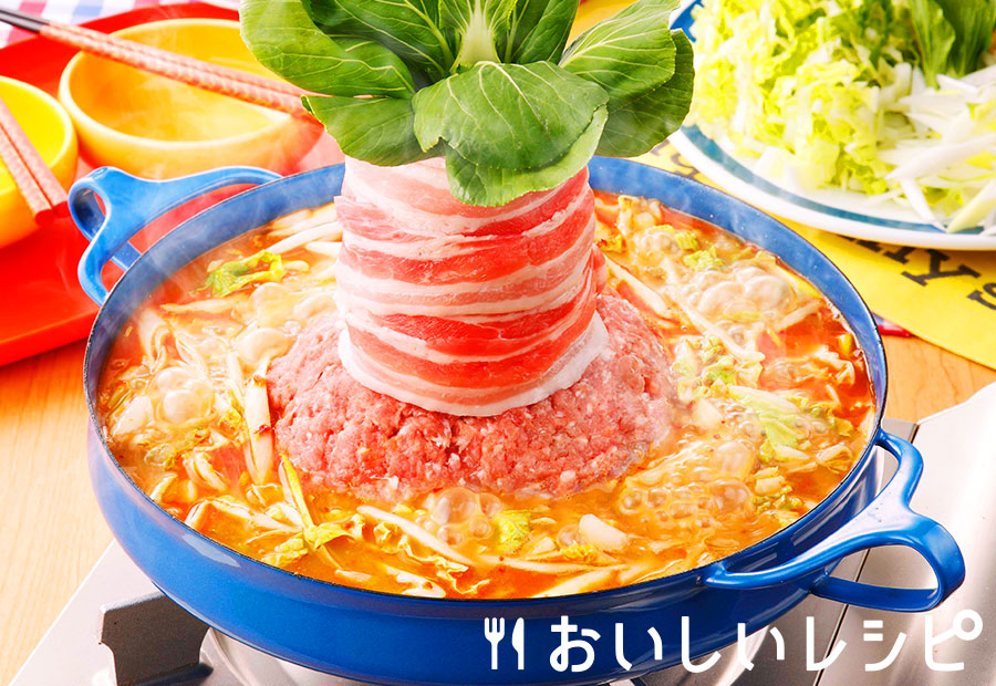 魅せる!肉ツリー担々ごま鍋