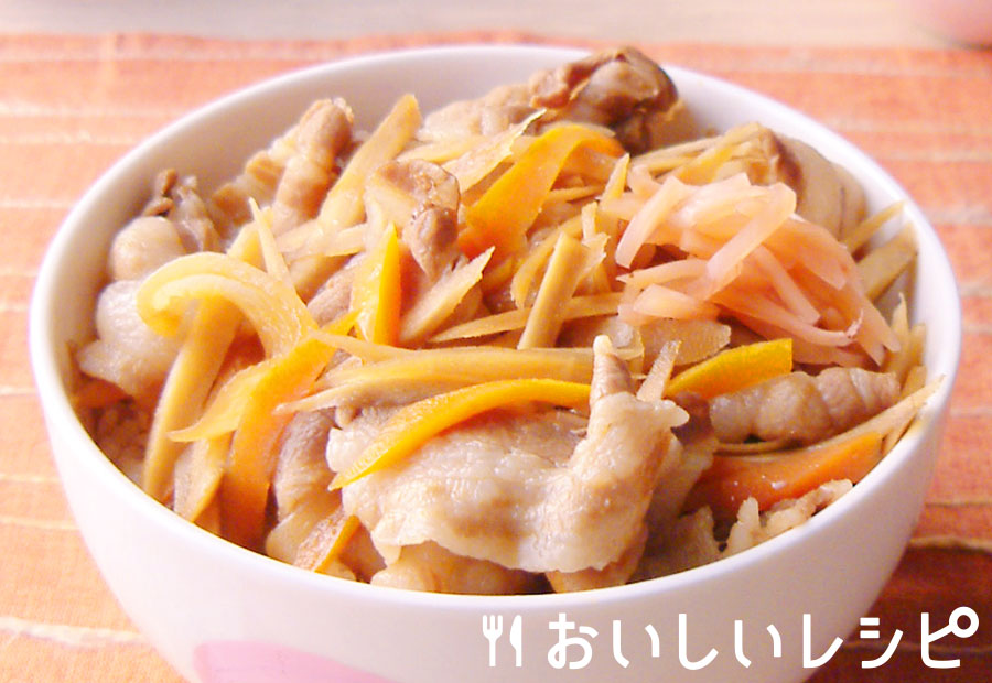 プチッとどんぶりで作る ごぼう豚丼