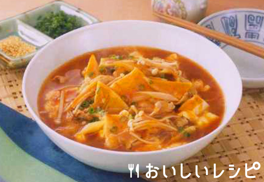 具だくさんの辛みスープ