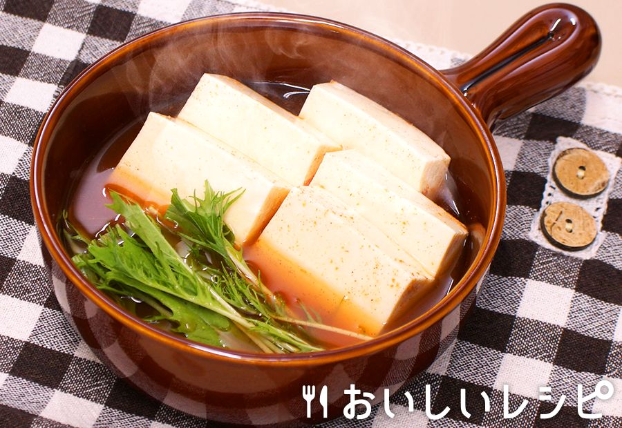レンジで簡単湯豆腐(キムチ鍋)