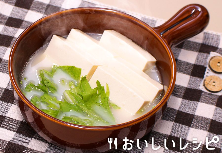 レンジで簡単湯豆腐(濃厚白湯鍋)