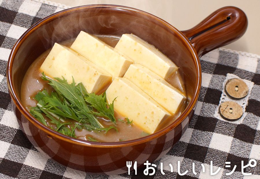レンジで簡単湯豆腐(濃厚みそ鍋)