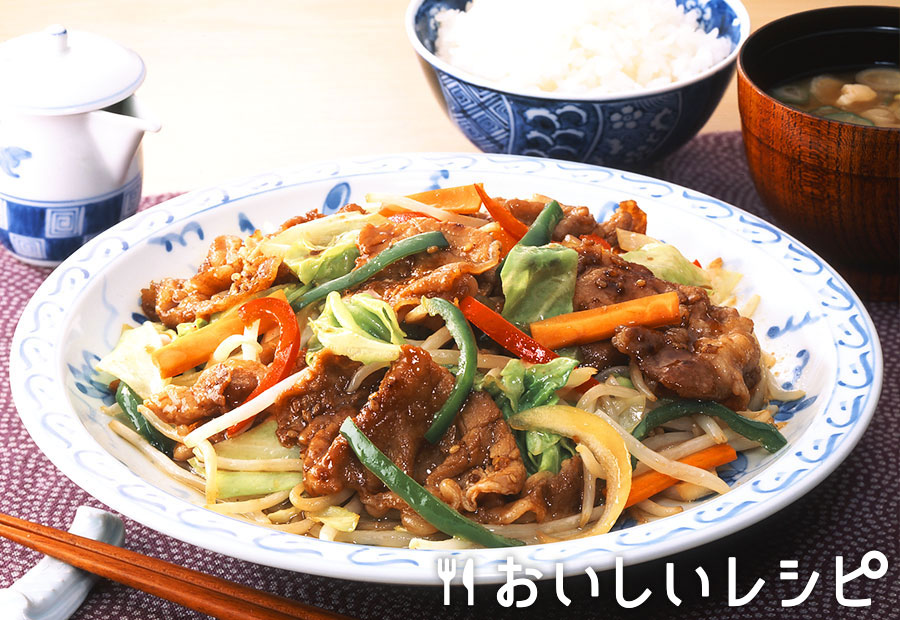 お肉と野菜の炒め物(減塩焼肉のたれ)