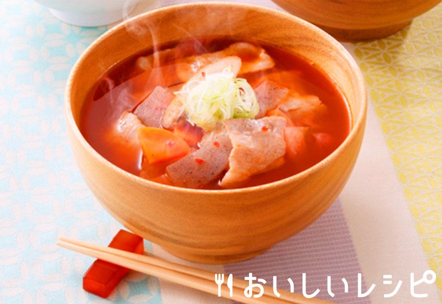 冷凍野菜を使って!キムチ豚汁