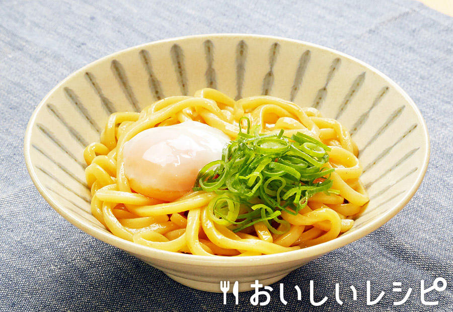 涼味!温玉うどん(魚介とんこつ醤油味)