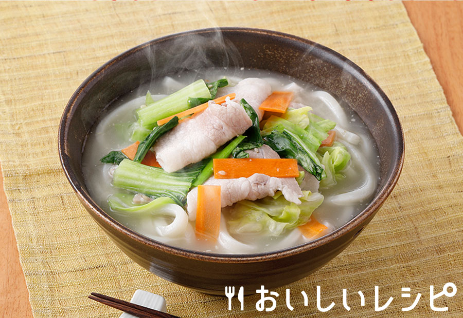 カット野菜で簡単ちゃんぽん風うどん