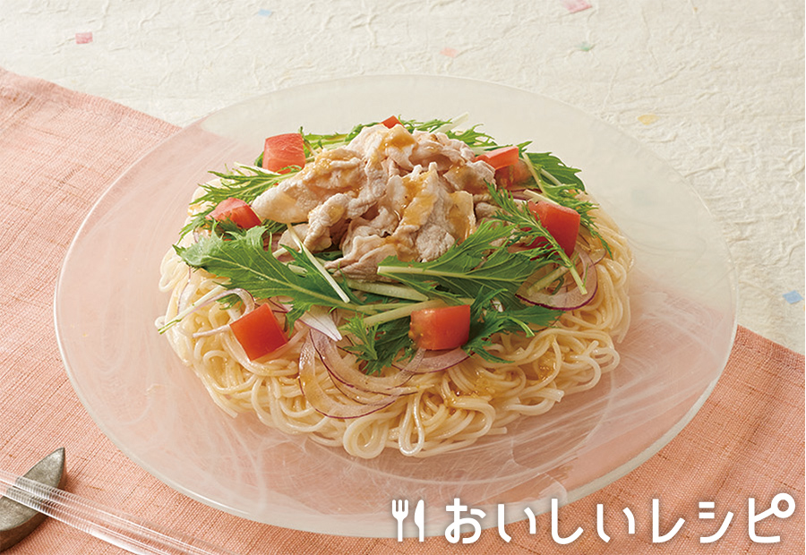 迷ったらこれ 冷しゃぶサラダそうめん おいしいレシピ エバラ食品