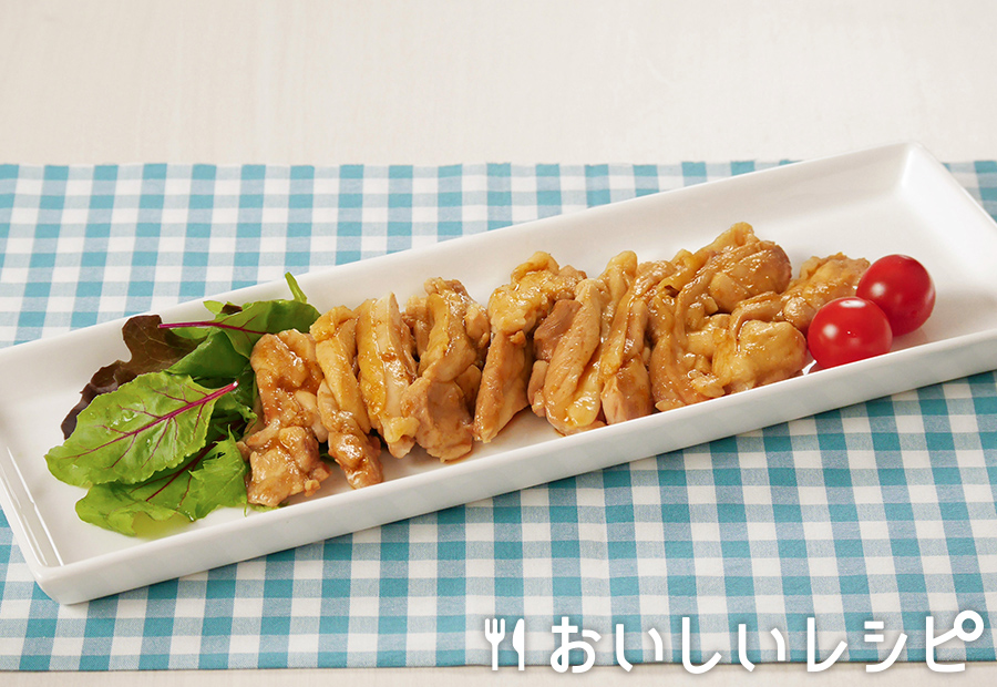 簡単レンジ蒸し鶏(鶏もも)