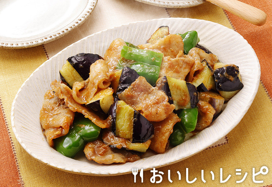 なすと豚バラのごまみそ炒め