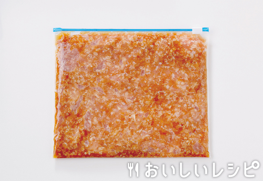 下味冷凍肉(挽き肉とキャベツの炒めもの用)