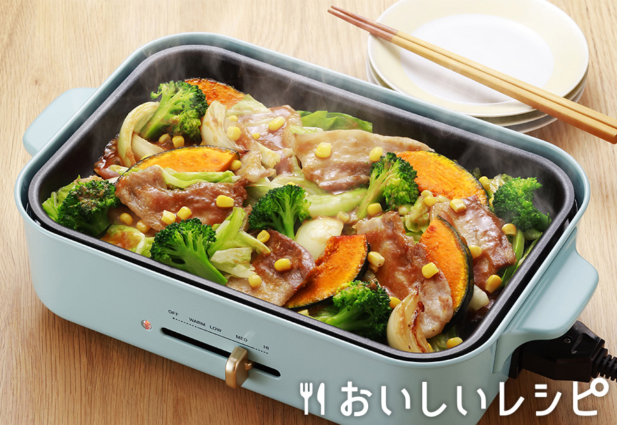 ホットプレートで豚バラちゃんちゃん焼き