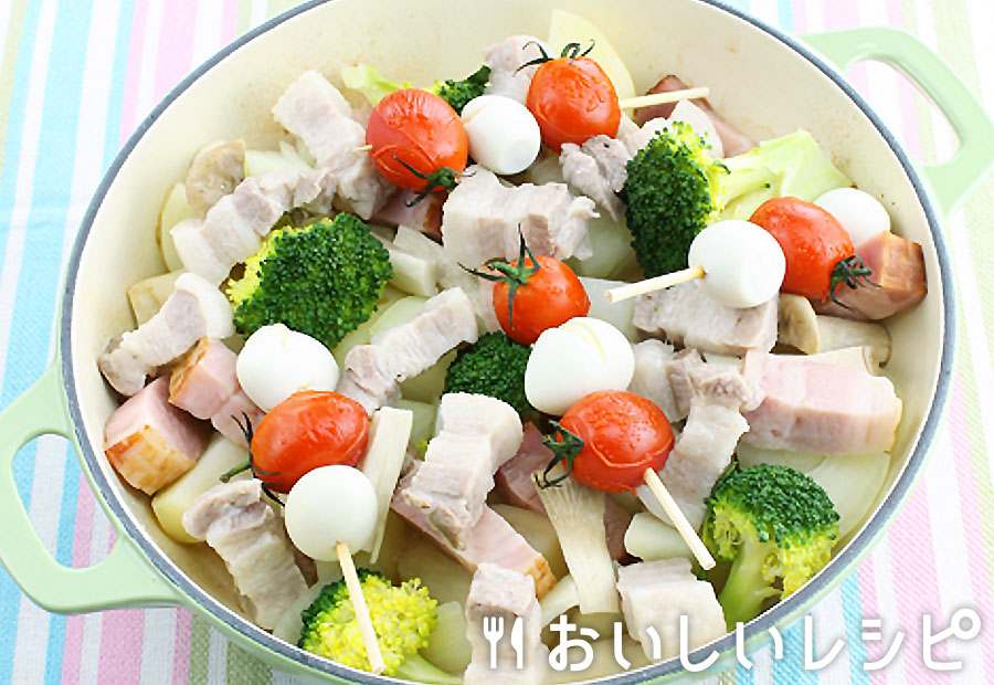 迷ったらこれ ゴロゴロ野菜と豚肉のカラフル蒸し鍋 おいしいレシピ エバラ食品 迷ったらこれ ゴロゴロ野菜と豚肉のカラフル蒸し鍋 おいしいレシピ エバラ食品