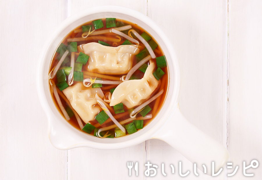 myおかずスープ　ニラ入りスープ餃子