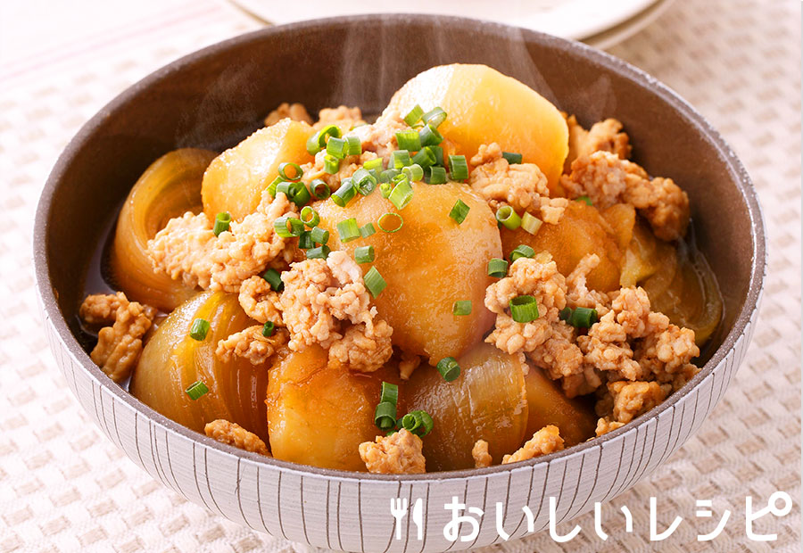 迷ったらこれ 鶏ひき肉の肉じゃが おいしいレシピ エバラ食品