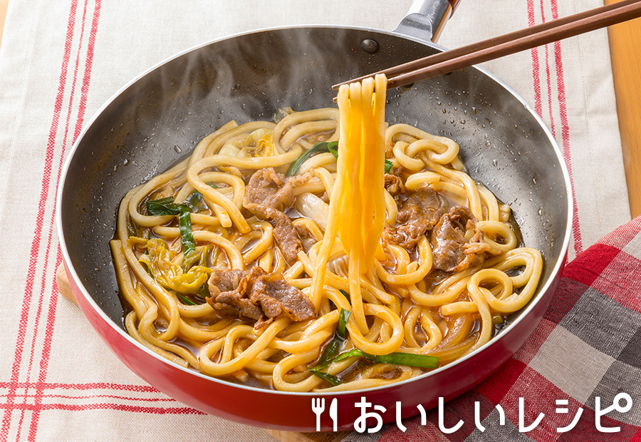 焼肉鍋の〆うどん（コチュジャン醤油味）