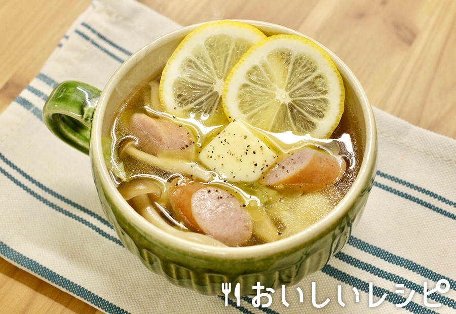 あさり風味のガーリックバタースープ