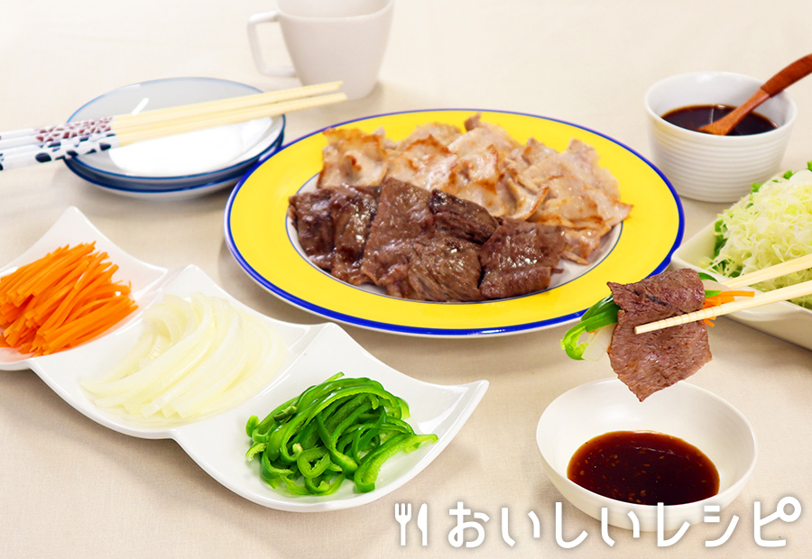 レンチン野菜で!にんたまピー焼肉
