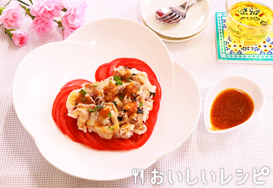 ハートの冷しゃぶサラダ