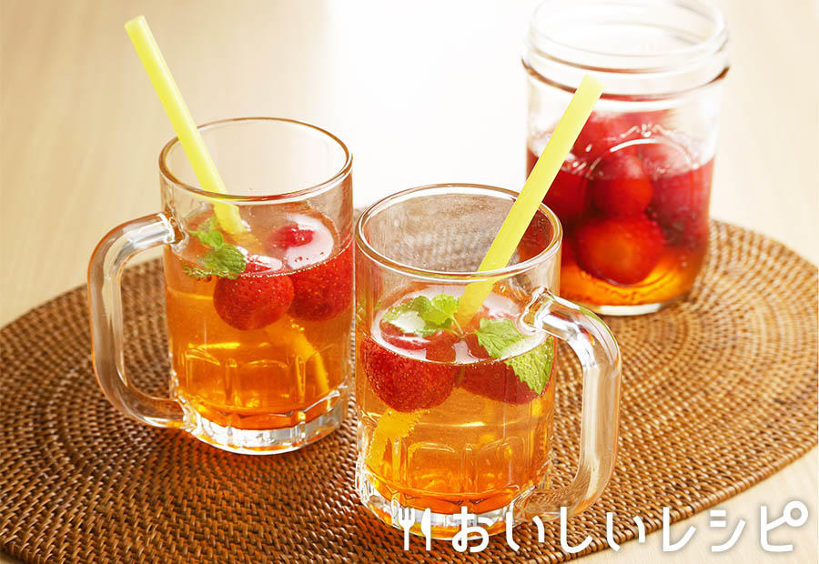 フルーツ甘酢のソーダ割り いちご