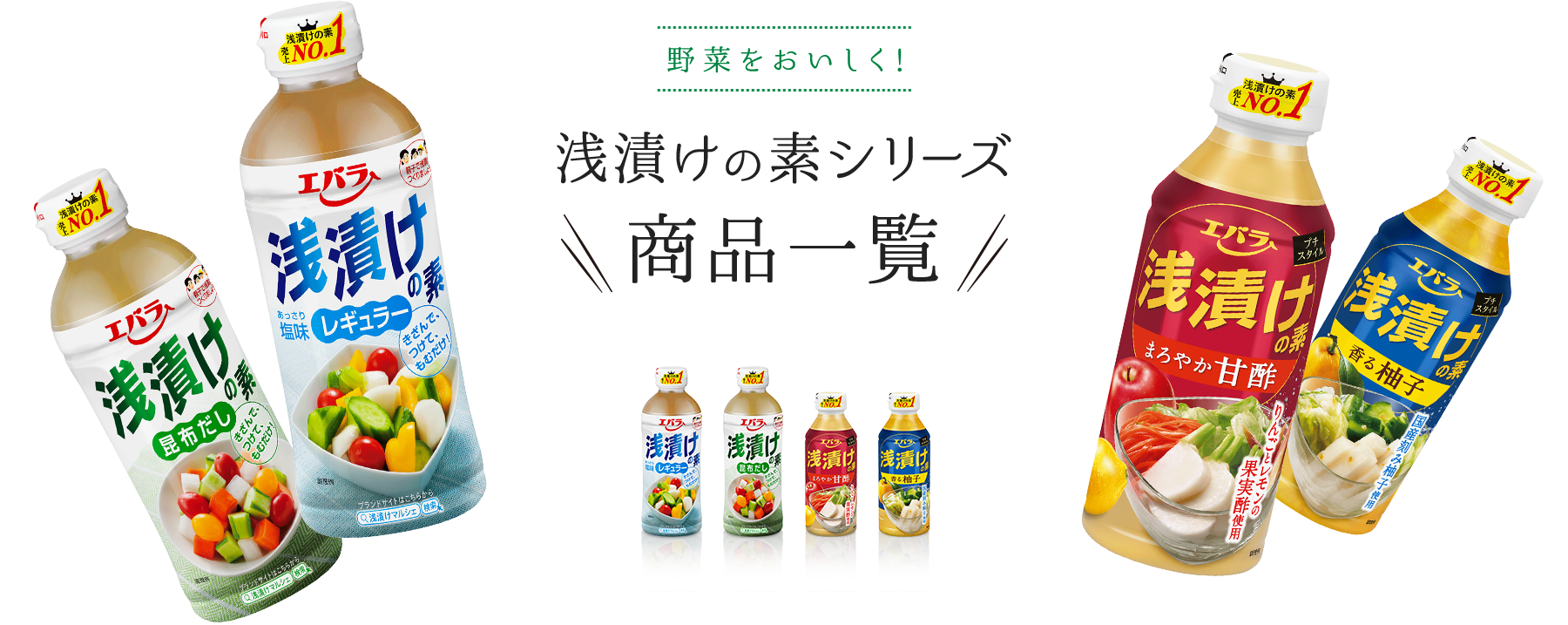 野菜をおいしく! 浅漬けの素シリーズ 商品一覧