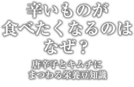 辛いものが食べたくなるのはなぜ？ 唐辛子とキムチにまつわる栄養豆知識