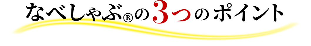 なべしゃぶの3つのポイント