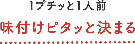 １プチッと１人前 味付けピタッと決まる