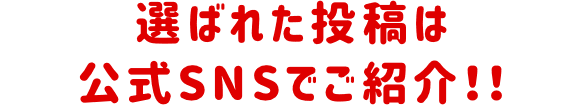 選ばれた投稿は公式SNSでご紹介!!