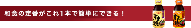 “和食の定番がこれ1本で簡単にできる！