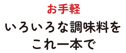 お手軽　いろいろな調味料をこれ一本で